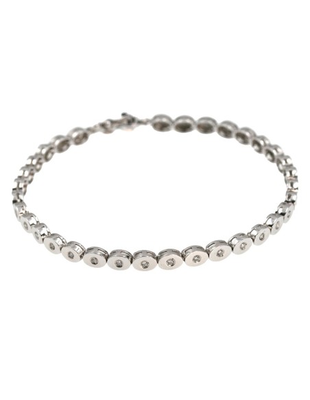 Pulsera oro blanco con diamantes (Rf. ORPUL00034)