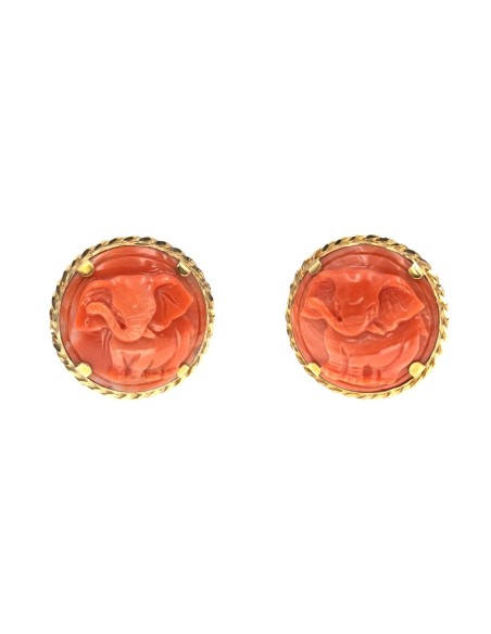 Pendientes oro con coral (Rf. ORPEN00672)