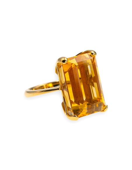 Sortija oro con cuarzo citrino (Rf. ORSOR00092)